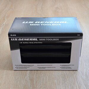 US General Black Mini Tool Box 2 Drawers Top Compartment New Sealed in Box